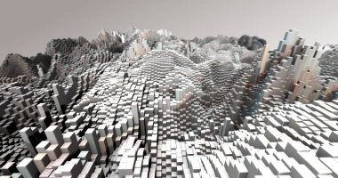 Soyut ızgara şekilli manzara arka planı. 3d oluşturma