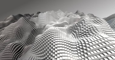 Soyut ızgara şekilli manzara arka planı. 3d oluşturma