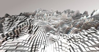 Soyut ızgara şekilli manzara arka planı. 3d oluşturma