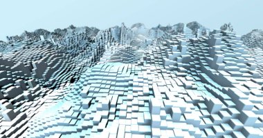 Soyut ızgara şekilli manzara arka planı. 3d oluşturma