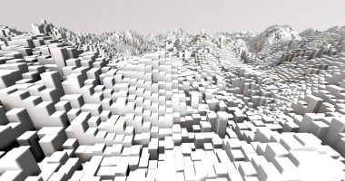 Soyut ızgara şekilli manzara arka planı. 3d oluşturma