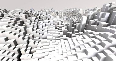 Soyut ızgara şekilli manzara arka planı. 3d oluşturma