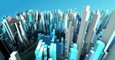 Soyut ızgara şekilli manzara arka planı. 3d oluşturma