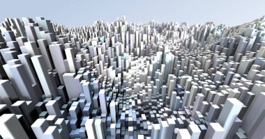 Soyut ızgara şekilli manzara arka planı. 3d oluşturma