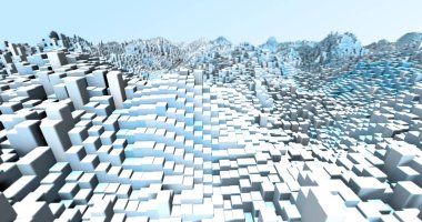 Soyut ızgara şekilli manzara arka planı. 3d oluşturma