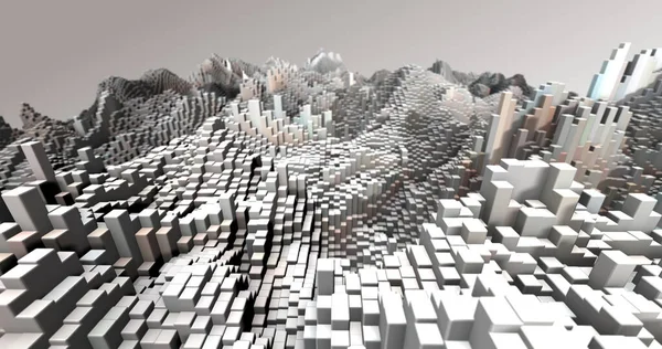 Soyut ızgara şekilli manzara arka planı. 3d oluşturma