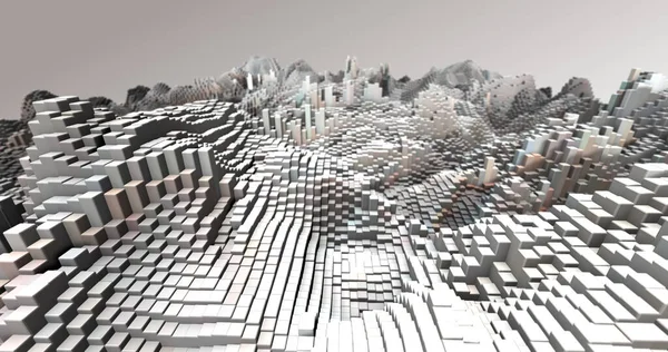 Soyut ızgara şekilli manzara arka planı. 3d oluşturma