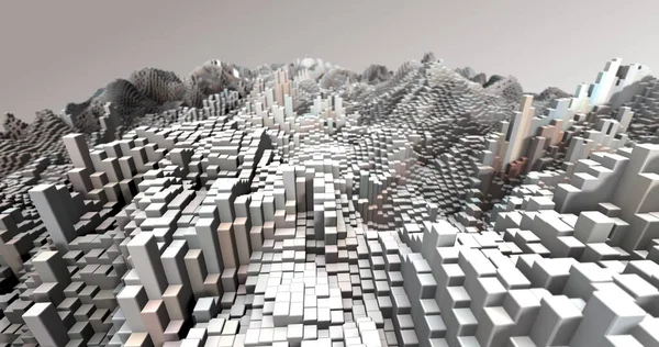 Soyut ızgara şekilli manzara arka planı. 3d oluşturma