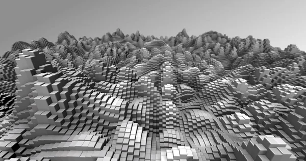 Abstract grid shape landscape background. 3D rendering