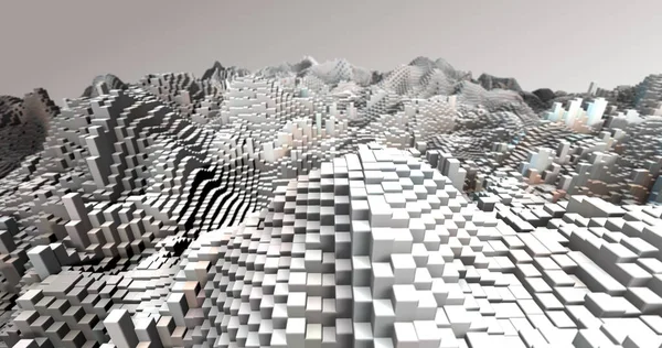 Soyut ızgara şekilli manzara arka planı. 3d oluşturma