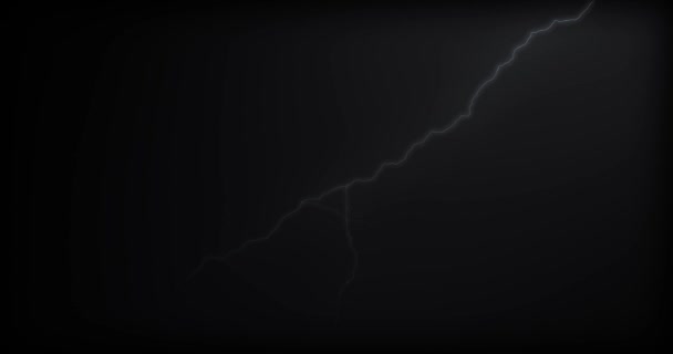 Blitz Schlägt Auf Schwarzem Hintergrund Ein — Stockvideo