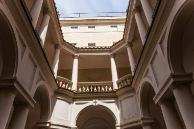 ROME, ITALY, 13 Haziran 2015: San Carlo alle Quattro Fontane Kilisesi 'nin iç mimari detayları, 13 Haziran 2015, Roma, İtalya