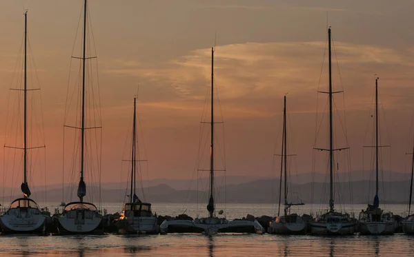 Lodě Přístavu Bandol Francouzská Riviéra Francie — Stock fotografie