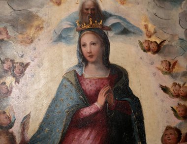 SIENA, ITALY, 14 Haziran 2016: Duomo, Siena Katedrali, Tusacny 'nin iç mimari ve mimari dekorları