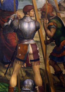 SIENA, ITALY, 14 Haziran 2016: Siena, Toskana 'nın Pinacoteca Nazialinin iç mimari dekorları