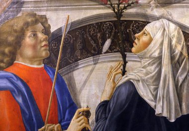 SIENA, ITALY, 14 Haziran 2016: Siena, Toskana 'nın Pinacoteca Nazialinin iç mimari dekorları