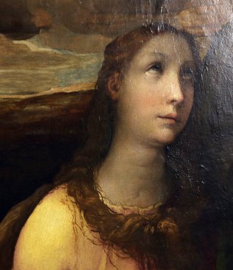 SIENA, ITALY, 14 Haziran 2016: Siena, Toskana 'nın Pinacoteca Nazialinin iç mimari dekorları