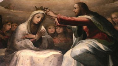 SIENA, ITALY, 14 Haziran 2016: Siena, Toskana 'nın Pinacoteca Nazialinin iç mimari dekorları