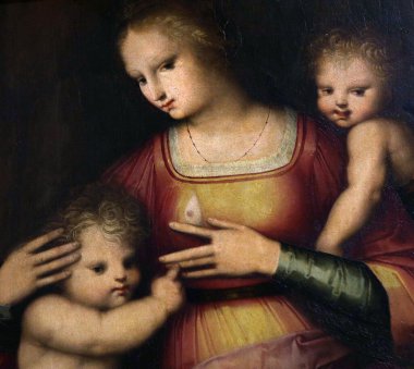 SIENA, ITALY, 14 Haziran 2016: Siena, Toskana 'nın Pinacoteca Nazialinin iç mimari dekorları
