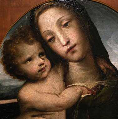 SIENA, ITALY, 14 Haziran 2016: Siena, Toskana 'nın Pinacoteca Nazialinin iç mimari dekorları