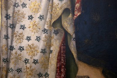 SIENA, ITALY, 14 Haziran 2016: Siena, Toskana 'nın Pinacoteca Nazialinin iç mimari dekorları