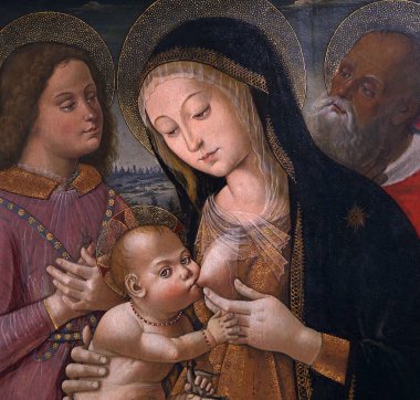 SIENA, ITALY, 14 Haziran 2016: Siena, Toskana 'nın Pinacoteca Nazialinin iç mimari dekorları