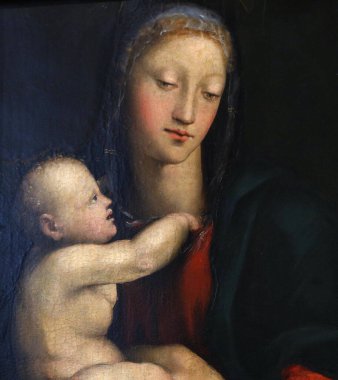 SIENA, ITALY, 14 Haziran 2016: Siena, Toskana 'nın Pinacoteca Nazialinin iç mimari dekorları