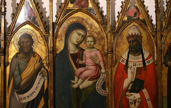 Siena Italia Iunie 2016 Interioare Decoruri Arhitecturale Ale Pinacoteca Nazionale — Fotografie, imagine de stoc