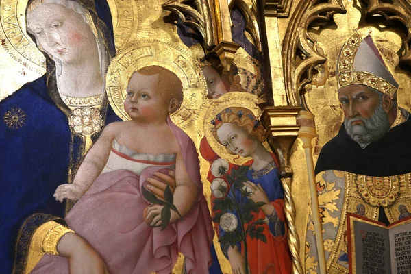 Siena Italia Iunie 2016 Interioare Decoruri Arhitecturale Ale Pinacoteca Nazionale — Fotografie, imagine de stoc