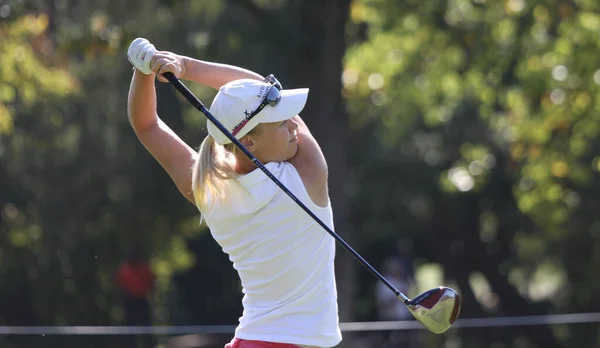 Parigi Francia Settembre 2010 Lady Golfista Azione All Open Francia — Foto Stock