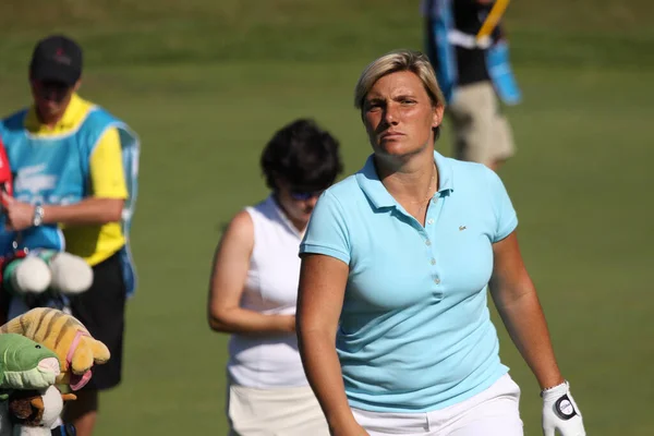 Παρίσι Γαλλία Σεπτεμβρίου 2010 Lady Golfer Δράση Στο Γαλλικό Ανοικτό — Φωτογραφία Αρχείου