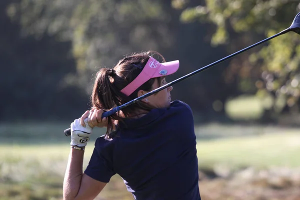 Παρίσι Γαλλία Σεπτεμβρίου 2010 Lady Golfer Δράση Στο Γαλλικό Ανοικτό — Φωτογραφία Αρχείου