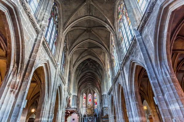 Париж Франция Сентября 2021 Архитектурные Детали Интерьера Церкви Святого Мерри — стоковое фото