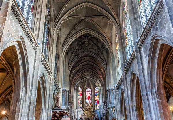 Париж Франция Сентября 2021 Архитектурные Детали Интерьера Церкви Святого Мерри — стоковое фото