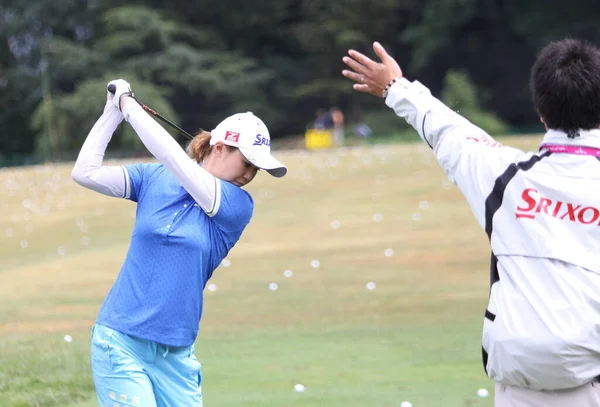 Evian Golf Course Frankrike 2010 Dam Golfare Evian Masters Golfturnering — Stockfoto