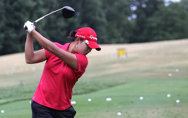 Evian Golf Course Frankrike 2010 Dam Golfare Evian Masters Golfturnering — Stockfoto