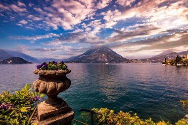 Como Gölü wiew, Bellagio yakınlarındaki, piedmonte, İtalya