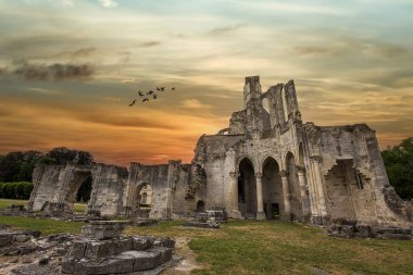 CHAALIS, FRANCE, 24 Temmuz 2016: Chaalis Manastırı Harabeleri, 24 Temmuz 2016
