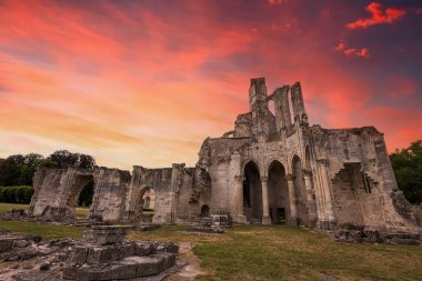 CHAALIS, FRANCE, 24 Temmuz 2016: Chaalis Manastırı Harabeleri, 24 Temmuz 2016