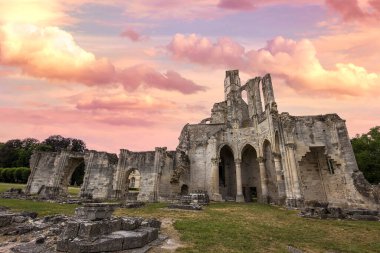 CHAALIS, FRANCE, 24 Temmuz 2016: Chaalis Manastırı Harabeleri, 24 Temmuz 2016