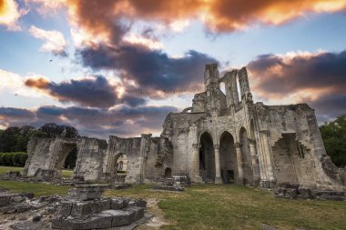 CHAALIS, FRANCE, 24 Temmuz 2016: Chaalis Manastırı Harabeleri, 24 Temmuz 2016