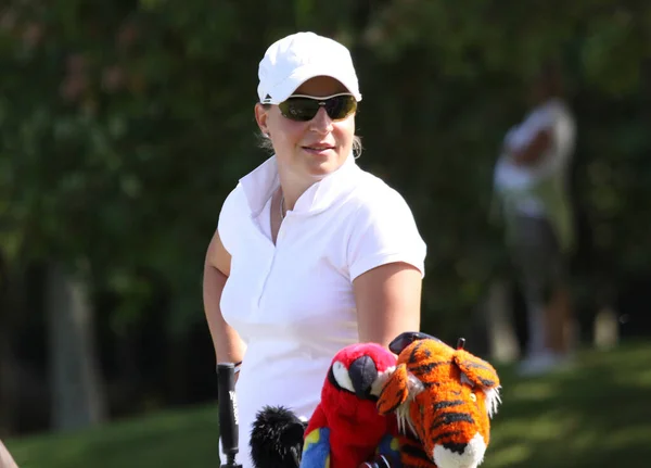 Παρίσι Γαλλία Σεπτεμβρίου 2010 Lady Golfer Δράση Στο Γαλλικό Ανοικτό — Φωτογραφία Αρχείου