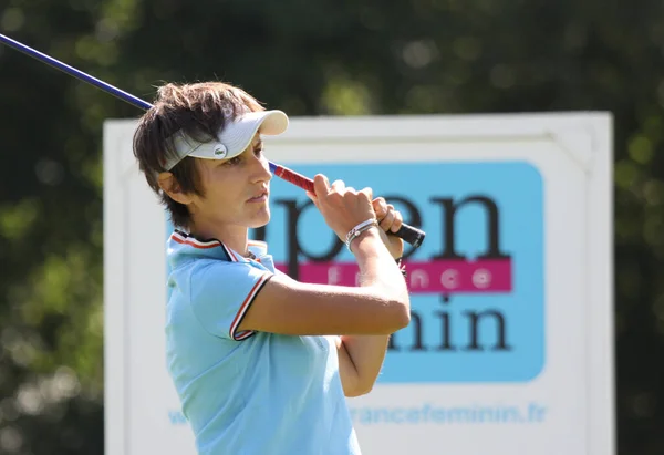 Παρίσι Γαλλία Σεπτεμβρίου 2010 Lady Golfer Δράση Στο Γαλλικό Ανοικτό — Φωτογραφία Αρχείου