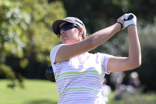 Παρίσι Γαλλία Σεπτεμβρίου 2010 Lady Golfer Δράση Στο Γαλλικό Ανοικτό — Φωτογραφία Αρχείου