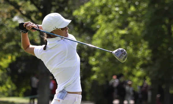 Παρίσι Γαλλία Σεπτεμβρίου 2010 Lady Golfer Δράση Στο Γαλλικό Ανοικτό — Φωτογραφία Αρχείου