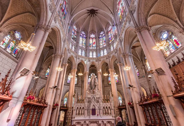 Chapelle Montligeon Orne France March 2022 우리의 Montligeon Basilica 내부와 — 스톡 사진