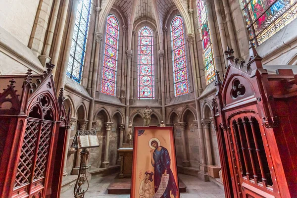 Mans Sarthe France Mars 2022 Intérieurs Décors Architecturaux Cathédrale Saint — Photo