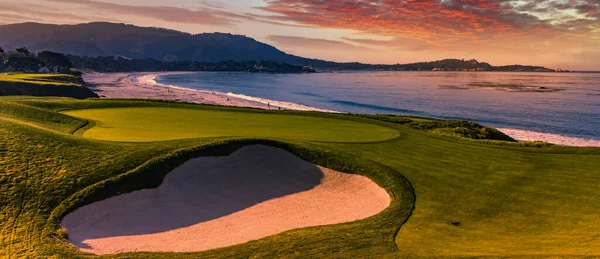 Vista Sul Campo Golf Pebble Beach Buca Monterey California Usa — Foto Stock