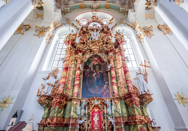 Steingaden Bajorország Németország 2022 Május Wieskirche Templom Belső Terei Freskói — Stock Fotó