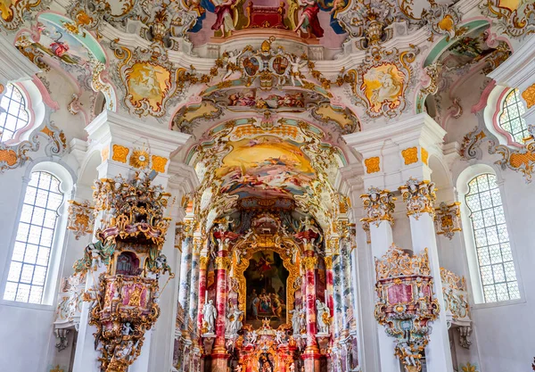 Steingaden Bajorország Németország 2022 Május Wieskirche Templom Belső Terei Freskói — Stock Fotó
